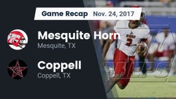Recap: Mesquite Horn  vs. Coppell  2017