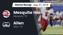 Recap: Mesquite Horn  vs. Allen  2018