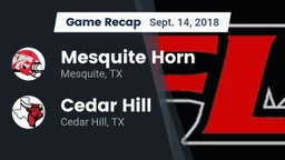 Recap: Mesquite Horn  vs. Cedar Hill  2018