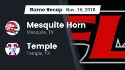 Recap: Mesquite Horn  vs. Temple  2018