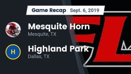 Recap: Mesquite Horn  vs. Highland Park  2019