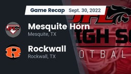 Recap: Mesquite Horn  vs. Rockwall  2022