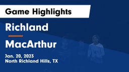 Richland  vs MacArthur  Game Highlights - Jan. 20, 2023
