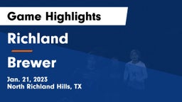 Richland  vs Brewer  Game Highlights - Jan. 21, 2023