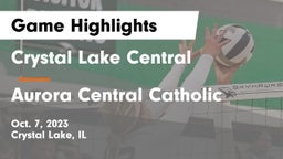 Crystal Lake Central  vs Aurora Central Catholic Game Highlights - Oct. 7, 2023