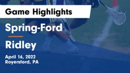 Spring-Ford  vs Ridley  Game Highlights - April 16, 2022