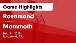 Rosamond  vs Mammoth  Game Highlights - Dec. 11, 2023