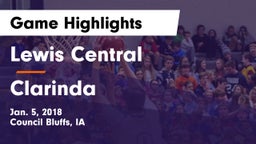 Lewis Central  vs Clarinda  Game Highlights - Jan. 5, 2018