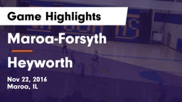 Maroa-Forsyth  vs Heyworth Game Highlights - Nov 22, 2016