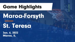 Maroa-Forsyth  vs St. Teresa  Game Highlights - Jan. 6, 2022