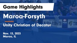 Maroa-Forsyth  vs Unity Christian of Decatur Game Highlights - Nov. 13, 2023