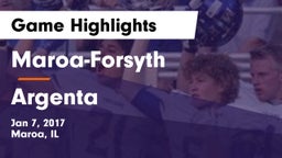 Maroa-Forsyth  vs Argenta Game Highlights - Jan 7, 2017
