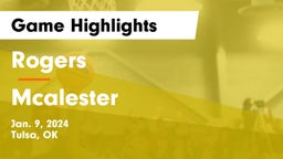 Rogers  vs Mcalester Game Highlights - Jan. 9, 2024