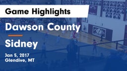Dawson County  vs Sidney  Game Highlights - Jan 5, 2017