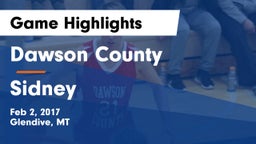 Dawson County  vs Sidney  Game Highlights - Feb 2, 2017