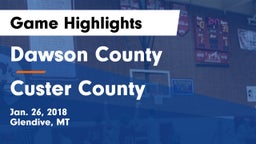 Dawson County  vs Custer County  Game Highlights - Jan. 26, 2018