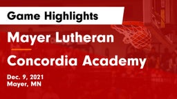 Mayer Lutheran  vs Concordia Academy Game Highlights - Dec. 9, 2021