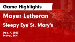 Mayer Lutheran  vs Sleepy Eye St. Mary's  Game Highlights - Dec. 7, 2023