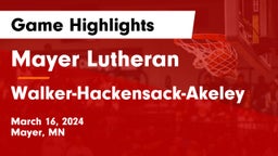 Mayer Lutheran  vs Walker-Hackensack-Akeley  Game Highlights - March 16, 2024