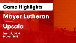 Mayer Lutheran  vs Upsala Game Highlights - Jan. 29, 2018