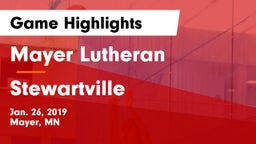 Mayer Lutheran  vs Stewartville  Game Highlights - Jan. 26, 2019