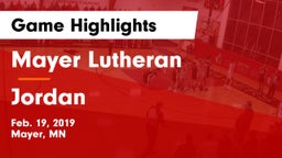 Mayer Lutheran  vs Jordan  Game Highlights - Feb. 19, 2019