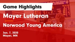Mayer Lutheran  vs Norwood Young America Game Highlights - Jan. 7, 2020