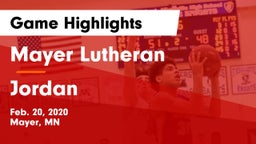 Mayer Lutheran  vs Jordan  Game Highlights - Feb. 20, 2020