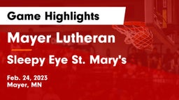 Mayer Lutheran  vs Sleepy Eye St. Mary's  Game Highlights - Feb. 24, 2023