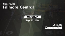 Matchup: Fillmore Central Hig vs. Centennial  2016