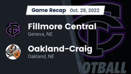 Recap: Fillmore Central  vs. Oakland-Craig  2022