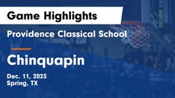 Providence Classical School vs Chinquapin  Game Highlights - Dec. 11, 2023