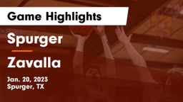 Spurger  vs Zavalla  Game Highlights - Jan. 20, 2023