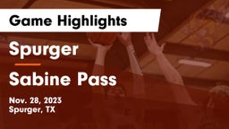 Spurger  vs Sabine Pass  Game Highlights - Nov. 28, 2023