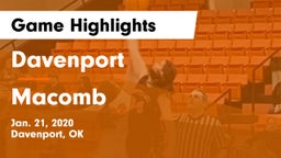 Davenport  vs Macomb  Game Highlights - Jan. 21, 2020
