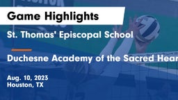 St. Thomas' Episcopal School vs Duchesne Academy of the Sacred Heart Game Highlights - Aug. 10, 2023