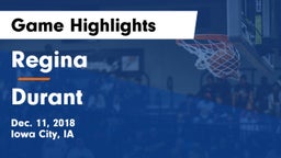 Regina  vs Durant  Game Highlights - Dec. 11, 2018