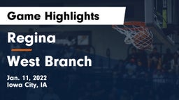Regina  vs West Branch  Game Highlights - Jan. 11, 2022