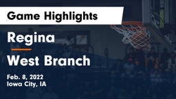 Regina  vs West Branch  Game Highlights - Feb. 8, 2022