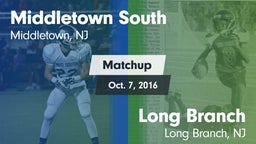 Matchup: Middletown South vs. Long Branch  2016