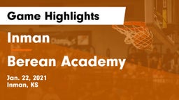 Inman  vs Berean Academy  Game Highlights - Jan. 22, 2021