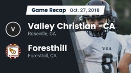 Recap: Valley Christian -CA vs. Foresthill  2018