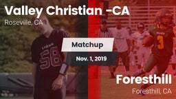 Matchup: Valley Christian vs. Foresthill  2019