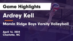 Ardrey Kell  vs Marvin Ridge Boys Varsity Volleyball Game Highlights - April 16, 2024
