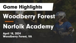 Woodberry Forest  vs Norfolk Academy Game Highlights - April 18, 2024