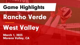 Rancho Verde  vs West Valley Game Highlights - March 1, 2023