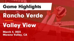 Rancho Verde  vs Valley View  Game Highlights - March 4, 2023