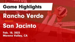 Rancho Verde  vs San Jacinto Game Highlights - Feb. 18, 2023