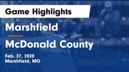 Marshfield  vs McDonald County  Game Highlights - Feb. 27, 2020