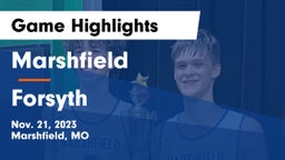 Marshfield  vs Forsyth  Game Highlights - Nov. 21, 2023
